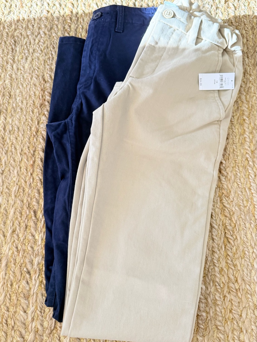 Gap Kids Boys Lot of 2 Pairs Chino Adjustable Waist Pants Size 16 Slim